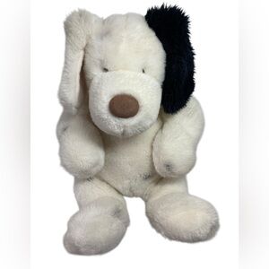 Gund Dalmatian Puppy Dog 12" Plush White Black Spots Red Collar Brown Nose